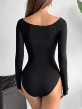 1pc Women's Brown Knit Off-Shoulder Bodysuit